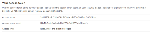Twitter access token