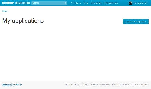 Twitter application registration