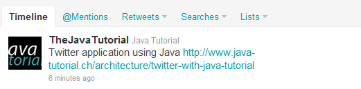 Twitter status sample